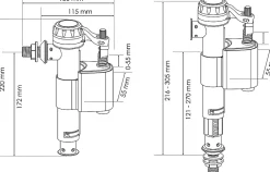 Somatherm for you Flotteur Chasse D'Eau-- Robinet flotteur réversible pour alimentation WC - Raccord laiton M12/17 (3/8 )