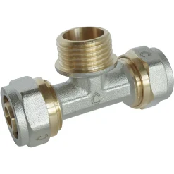 Somatherm for you - Té à visser pour tube Multicouche diam 16 Mâle 15/21 au centre : diam 16 -M15/21-diam 16