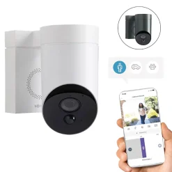 Somfy Caméra De Surveillance-1875326 - Outdoor Camera 2 blanche - Caméra de surveillance extérieure wifi avec détection intelligente - 1080p Full HD - Sirène 110 dB