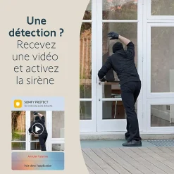 Somfy Caméra De Surveillance-1875326 - Outdoor Camera 2 grise - Caméra de surveillance extérieure wifi avec détection intelligente - 1080p Full HD - Sirène 110 dB