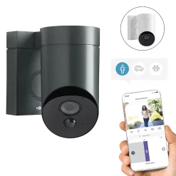 Somfy Caméra De Surveillance-1875326 - Outdoor Camera 2 grise - Caméra de surveillance extérieure wifi avec détection intelligente - 1080p Full HD - Sirène 110 dB