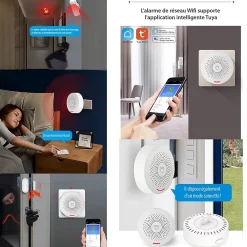 Somlife Alarme Sans Fil-Système d'Alarme Domestique sans fils WiFi Smart Home, detecteur de mouvement Wireless avec Application Tuya Smart Life