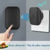 Deko Sonnette Et Carillon-Sonnette d'extérieur sans fil sans batterie, étanche IP 68, humidité de la neige et de la pluie, noir