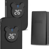 Deko Sonnette sans fil, sonnette électronique étanche 150 m, kit de sonnette et 38 mélodies avec 4 niveaux de volume (noir 1+2)
