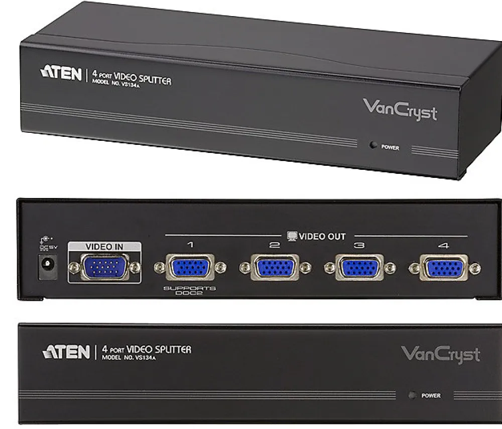 Aten Amplificateur Tv-Splitter VGA 4 écrans 450Mhz VS134A