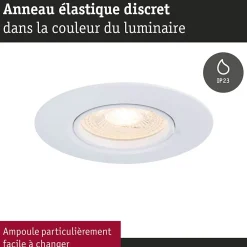 Paulmann Boîte De Dérivation-Spot encastré Kit de 10 fixe rond 90mm GU10 max. 10x10W 230V gradable Blanc