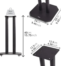 Duronic Support Tv-SPS1022-40 Pieds enceintes 40 cm lestables avec du sable Cônes anti vibrations Set de 2 pour hifi stéréo home cinema