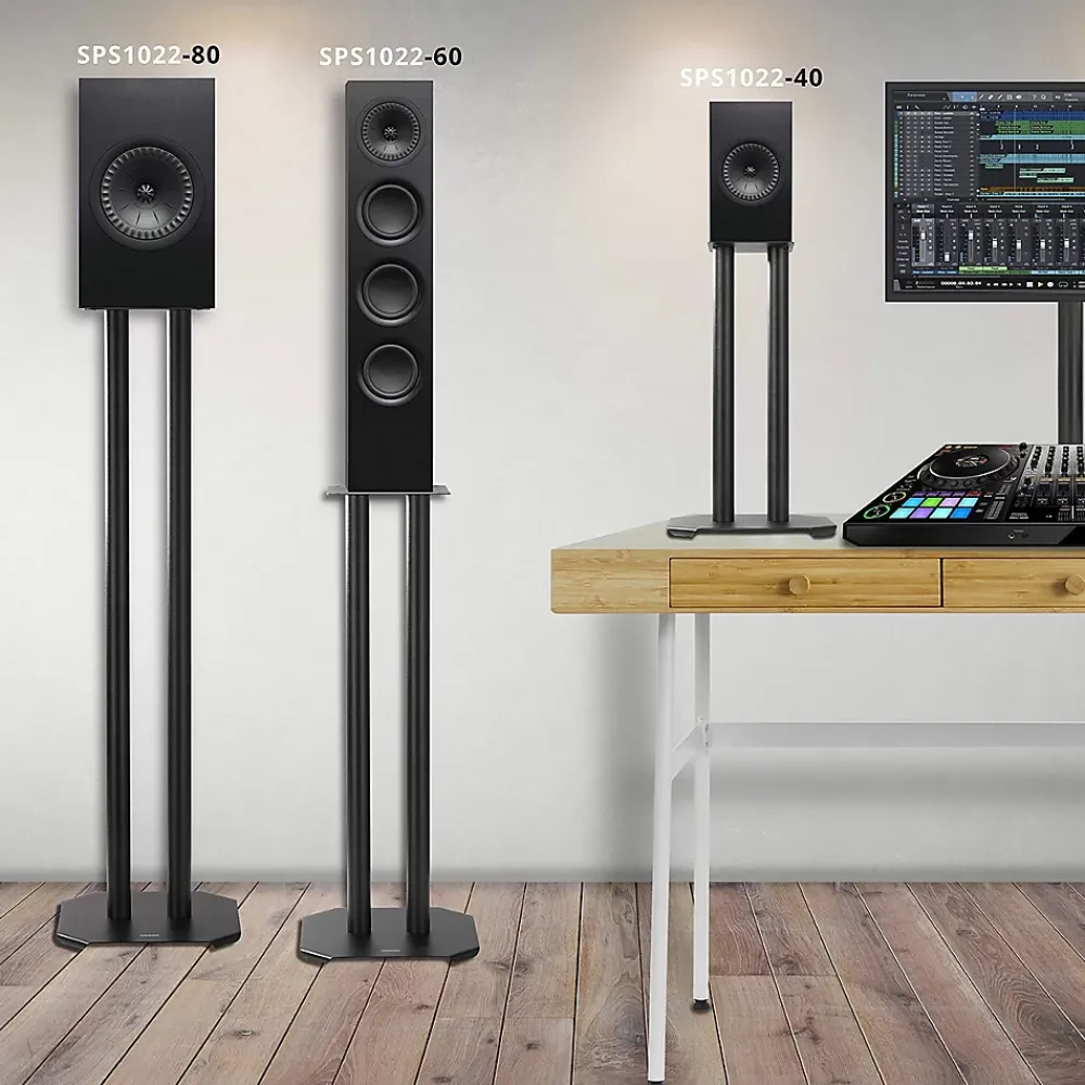 Duronic SPS1022-80 Pieds enceintes 80 cm lestables avec du sable Cônes anti vibrations Set de 2 pour hifi stéréo home cinema