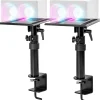 Duronic Support Tv-SPS25 2x Supports d'enceintes de bureau Hauteur réglable Inclinable Rotatif Pince de fixation 24 x 20 cm Charge max 5 kg