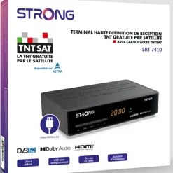 Strong SRT 7410 Décodeur Satellite TNTSAT Astra + Carte TNTSAT + Câble HDMI Offert