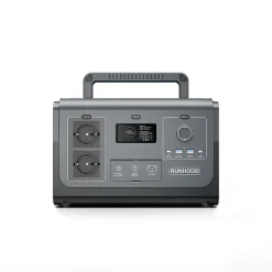 Runhood Station d'Energie HE1200 - 1200 W Sinus Pur - 4 EB324 - 648 Wh - Recharge Solaire et AC - Modulaire et Echange a Chaud