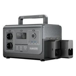 Runhood Station d'Energie HE1200 - 1200 W Sinus Pur - 4 EB324 - 648 Wh - Recharge Solaire et AC - Modulaire et Echange a Chaud