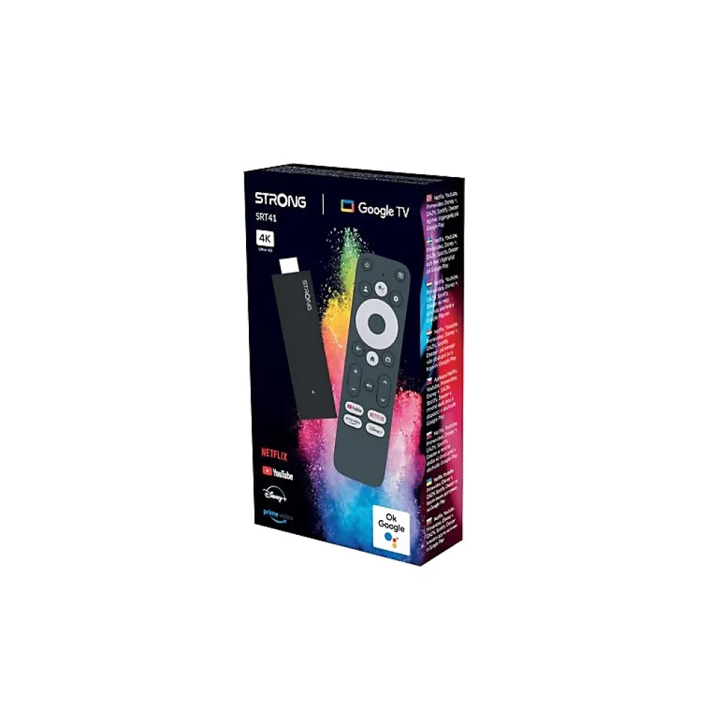 Strong Passerelle Multimédia : Accessoire Tv-- Cle Google TV Android - 4K Ultra HD - HDR - Google Assistant