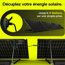 Sunology PLAY2, Kit 2 panneaux solaires complet 920W bifacial, 2 Stations solaire livrées assemblées, Installation sol ou mur