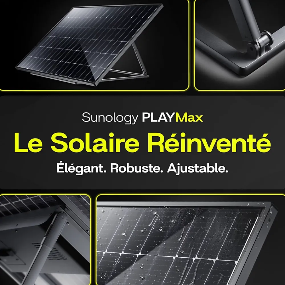 Sunology Panneau Solaire Plug And Play-PLAY Max, Panneau solaire 450W bifacial avec batterie hybride & modulaire 700Wh, Station solaire livrée assemblée