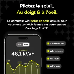 Sunology Panneau Solaire Plug And Play-PLAY2, Panneau solaire complet 460W bifacial, Station solaire livrée assemblée, Installation sol ou mur