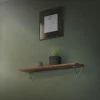 Ml-Design 2 Support d'Etagere d'angle triangle en métal gris avec vis 160mm