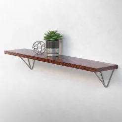 Ml-Design 2 Support d'Etagere d'angle triangle en métal gris avec vis 160mm