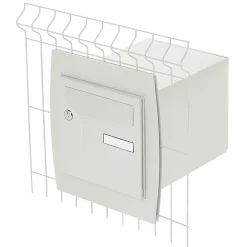Renz Support De Boîte Aux Lettres-Support grillage rigide & palissade Blanc crème mat sablé RAL 9010MS