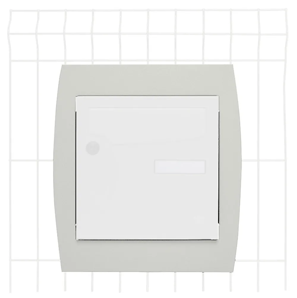 Renz Support De Boîte Aux Lettres-Support grillage rigide & palissade Blanc crème mat sablé RAL 9010MS