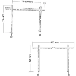 Erard Support Tv-Support mural TV fixe PRAX25V600