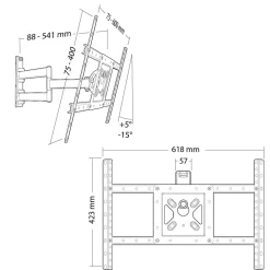 Erard Support mural TV orientable et inclinable PRAX541V600