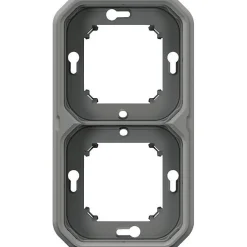 Legrand Support plaque étanche encastré - Plexo - - Gris - 2 postes horizontaux ou verticaux