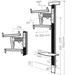 Erard Support TV inclinable et orientable Exostand 600 pour écran 50
