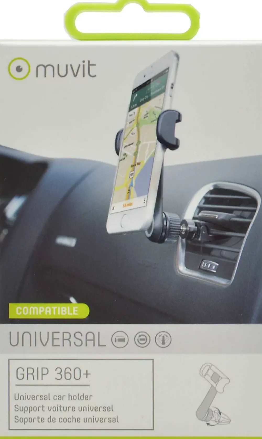 Muvit Accessoire Smartphone Et Tablette-Support universel grille d'aération ventouse pour smartphone