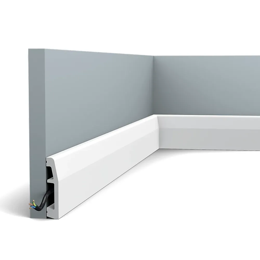 Orac Decor Moulure, Goulotte Et Plinthe-SX125 Plinthe - 7x1,5x200cm (h x p x L) - plinthe décorative polymère Pack 2 pièces