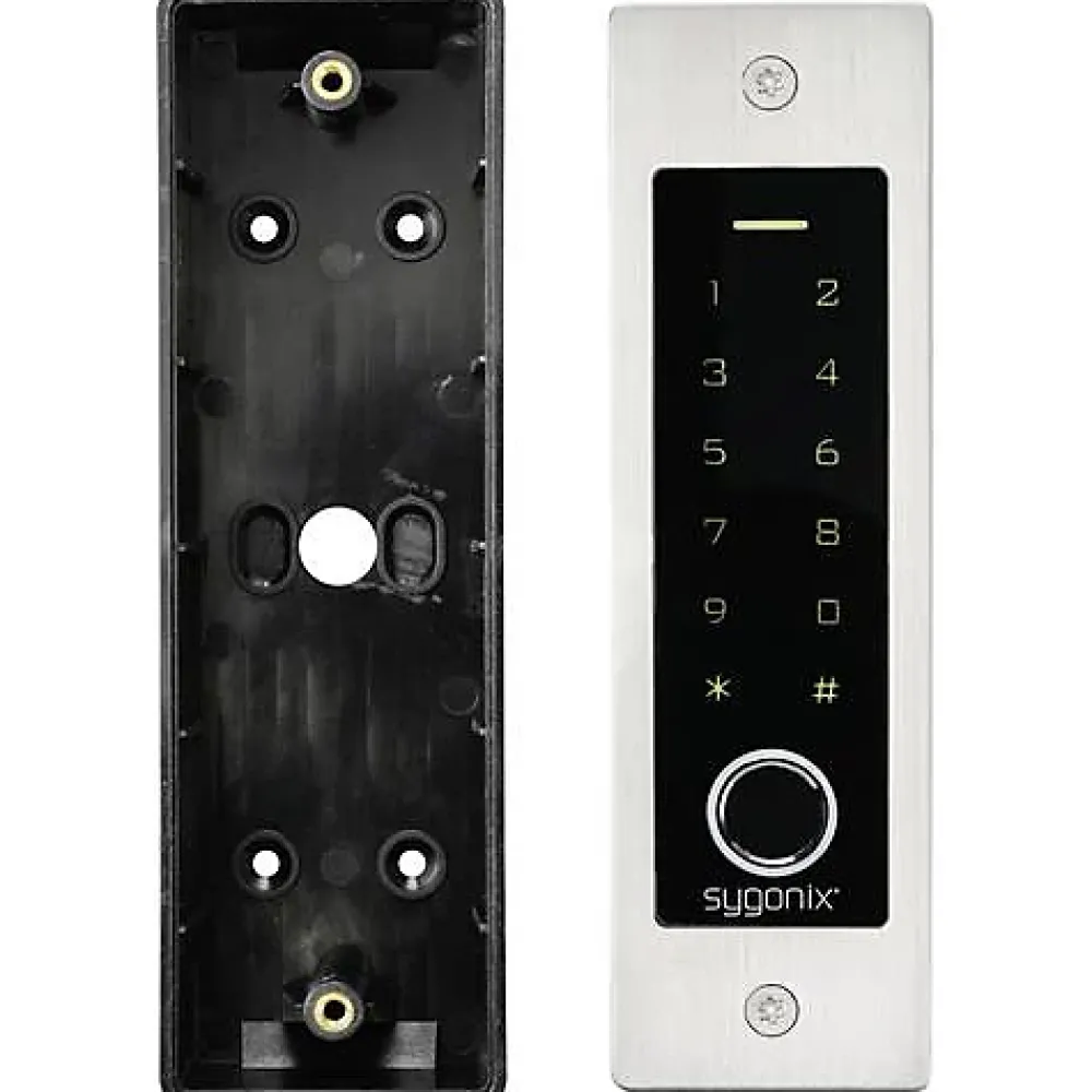 Sygonix SY-5231014 Système d'accès RFID et biométrique encastré 12/18 V DC IP55 en acier inoxydable