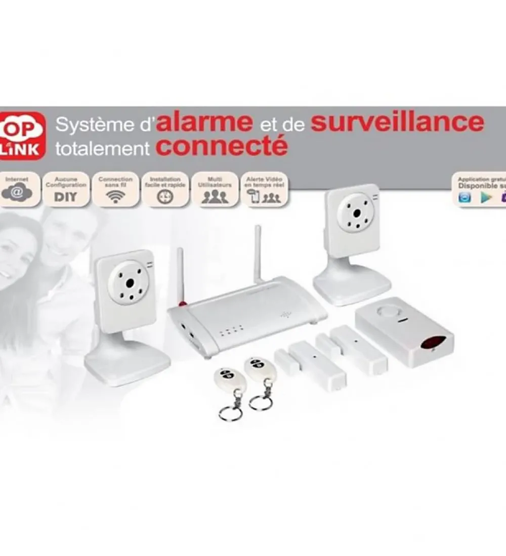 Avidsen Système Alarme et video Surveillance Wifi Maison Connecté PackOP Link 110764