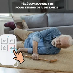 Kyf Alarme Sans Fil-Système d'alarme connecté Caméra rotative 4MP avec Sirène intégrée