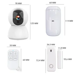 Kyf Alarme Sans Fil-Système d'alarme connecté Caméra rotative 4MP avec Sirène intégrée