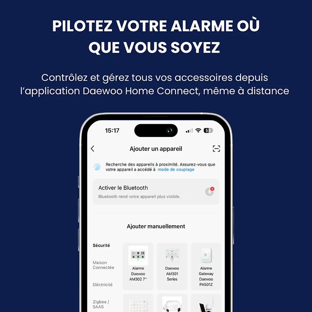 Daewoo Alarme Sans Fil-Système d'alarme connecté Sans Abonnement Vigilia Wifi - 1 caméra + 6 accessoires - Batterie et sirène intégrées