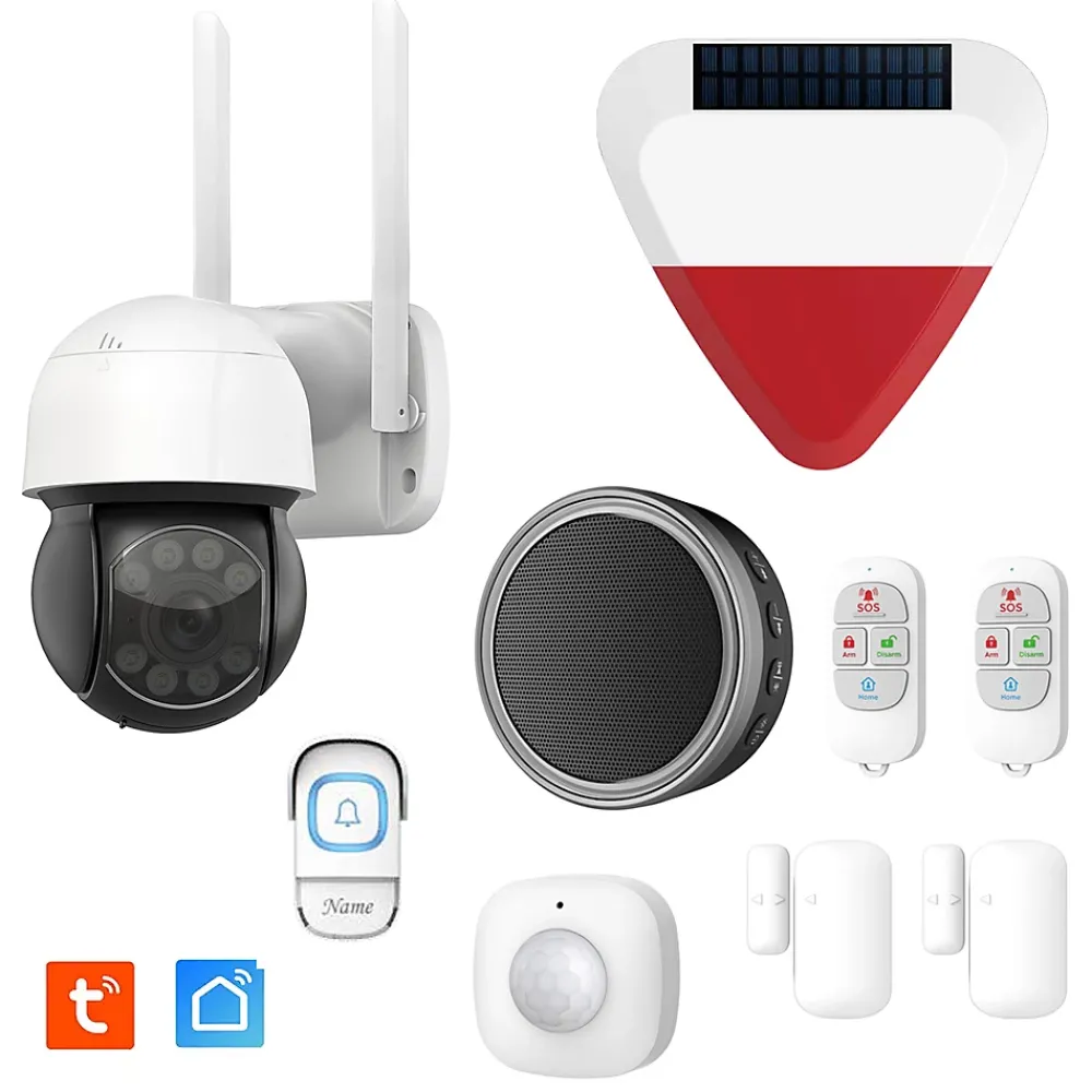 Kyf Alarme Sans Fil-Système d'alarme 868Mhz Wifi, sirène extérieure solaire ,caméra IP