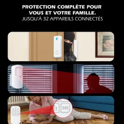 Kyf Alarme Sans Fil-Système d'alarme étendu connecté Caméra rotative 4MP avec Sirène intégrée