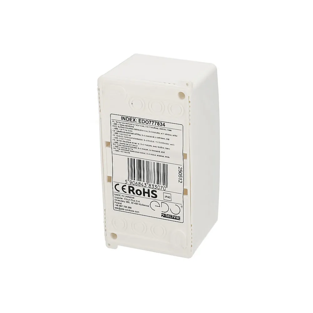 Edo Tableau électrique apparent S4 avec fenêtre sans couvercle blanc IP20 avec rail DIN 777834