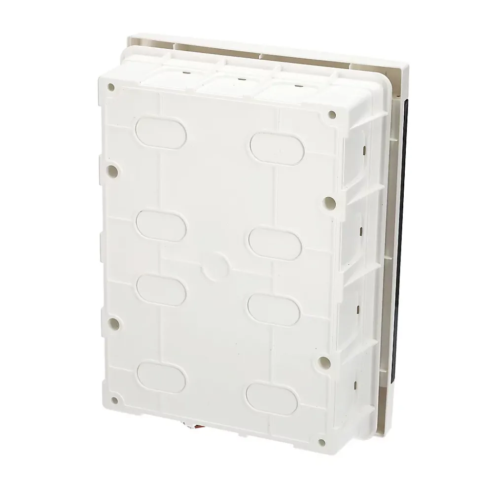 Edo Tableau Électrique Nu-Tableau électrique encastré 16 modules 2x8 blanc fumé IP44 avec rail DIN 777845