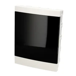 Edo Tableau Électrique Nu-Tableau électrique encastré 16 modules 2x8 blanc fumé IP44 avec rail DIN 777845