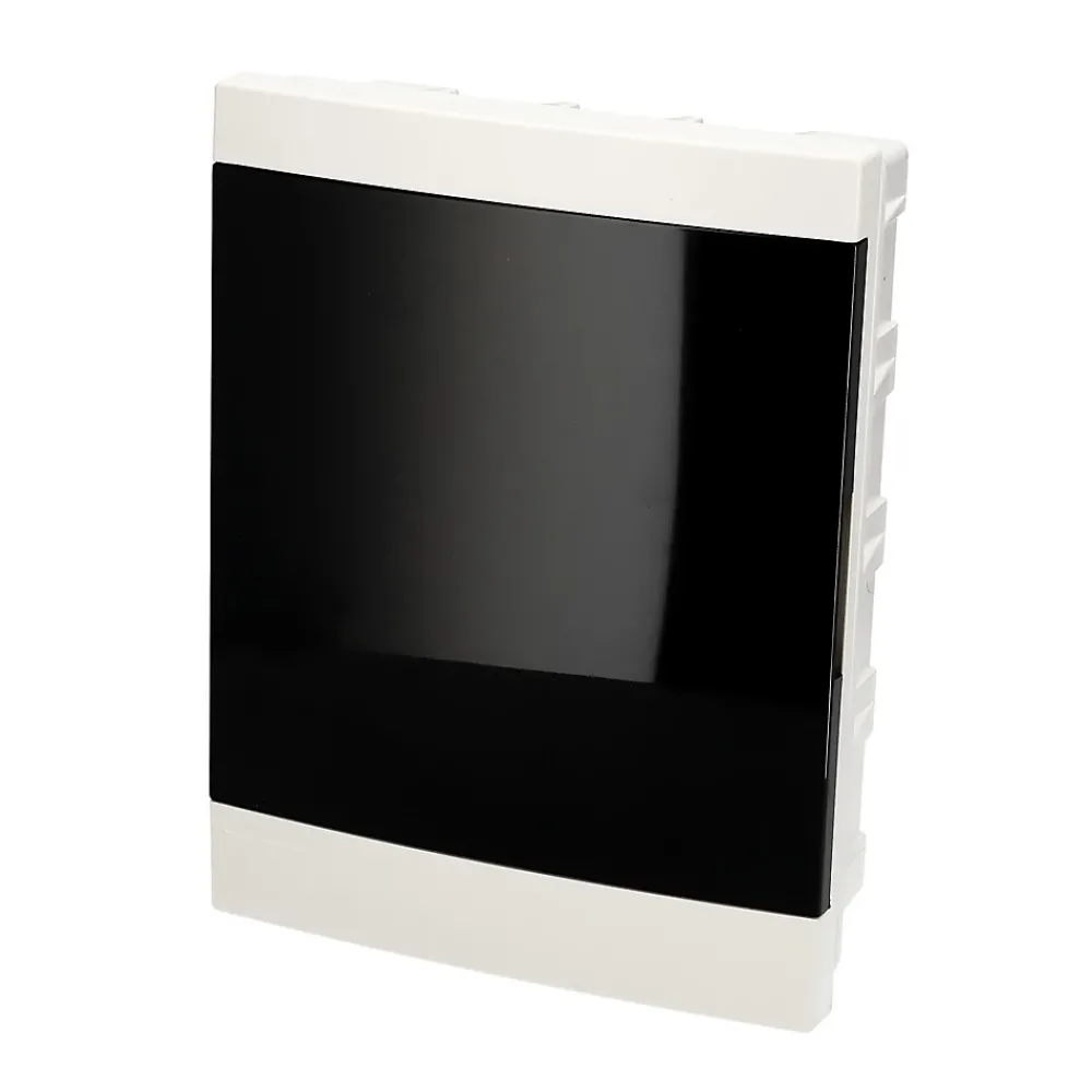 Edo Tableau Électrique Nu-Tableau électrique encastré 16 modules 2x8 blanc fumé IP44 avec rail DIN 777845