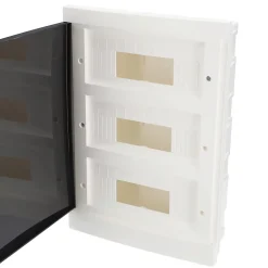 Edo Tableau électrique encastré 36 modules 3x12 blanc fumé IP44 avec rail DIN 777849