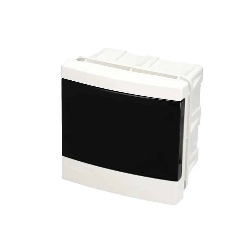 Edo Tableau Électrique Nu-Tableau électrique encastré 4 modules blanc fumé IP44 avec rail DIN 777837