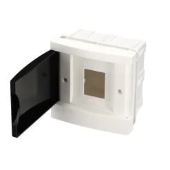 Edo Tableau Électrique Nu-Tableau électrique encastré 4 modules blanc fumé IP44 avec rail DIN 777837