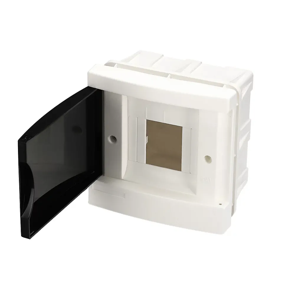 Edo Tableau Électrique Nu-Tableau électrique encastré 4 modules blanc fumé IP44 avec rail DIN 777837