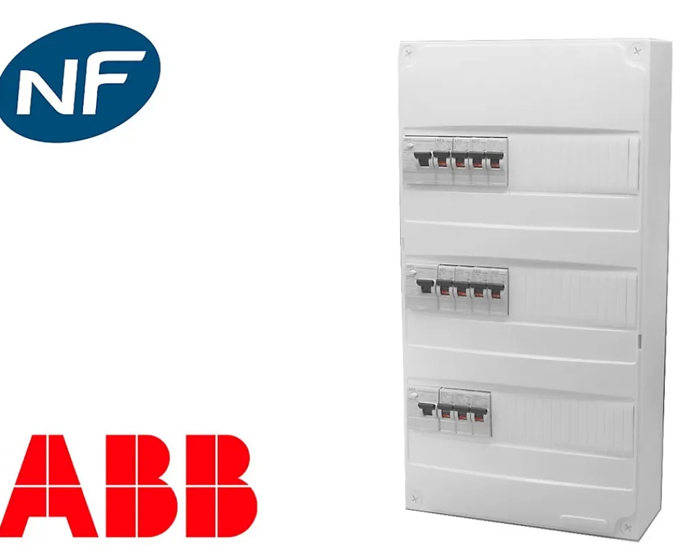 ABB Tableau électrique precable (11 disjoncteurs + 3 ID)