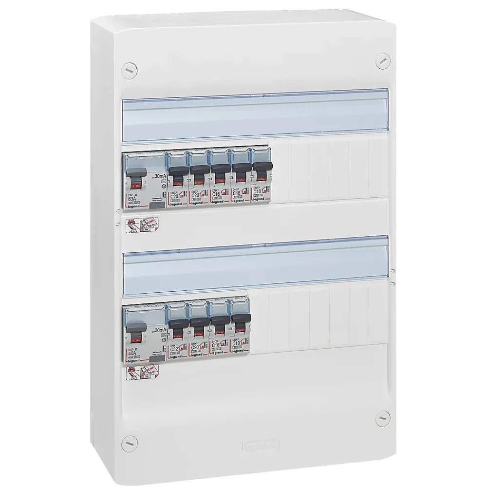 Legrand Tableau électrique pré-équipé et pré-câblé 2 rangées