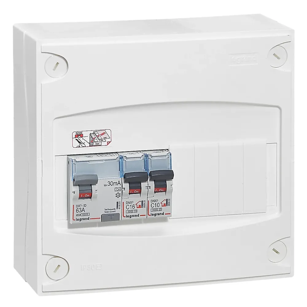 Legrand Tableau Électrique Pré-Équipé-Tableau électrique pré-équipé et pré-câblé 1 rangée - 13 modules (3 inclus)