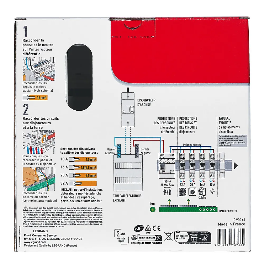Legrand Tableau électrique pré-équipé et pré-câblé 1 rangée - 13 modules (5 inclus)