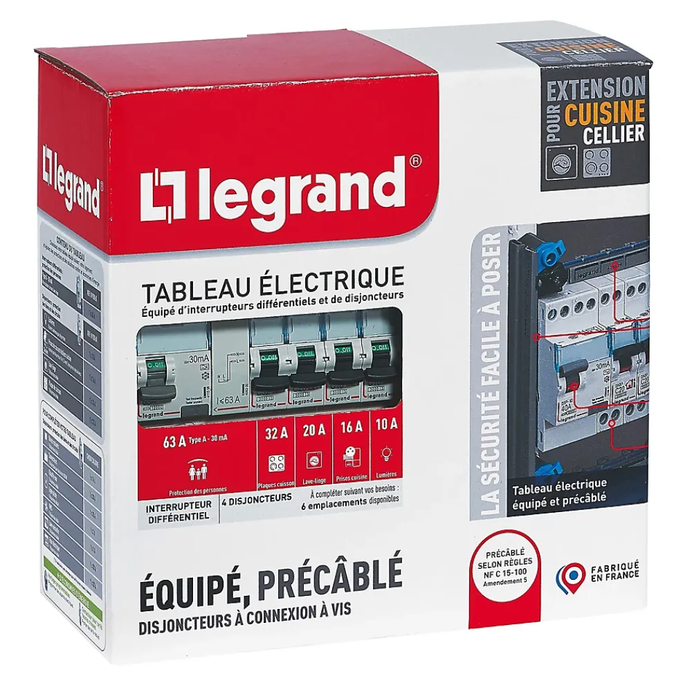 Legrand Tableau électrique pré-équipé et pré-câblé 1 rangée - 13 modules (5 inclus)